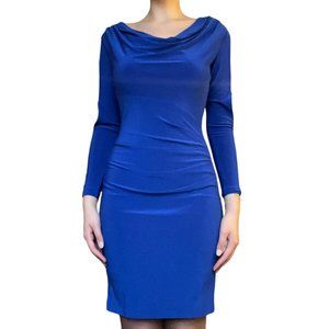 Cache Vibrant Blue Dress - Party,  Long Sleeve with Cut Outs